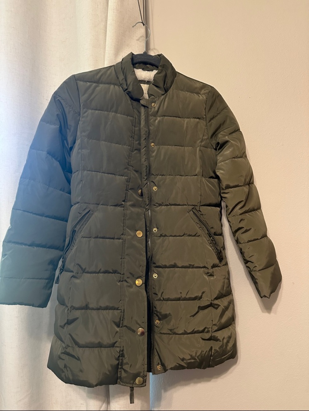 Copper Key Olive Green Quilted Puffer Coat 10/12